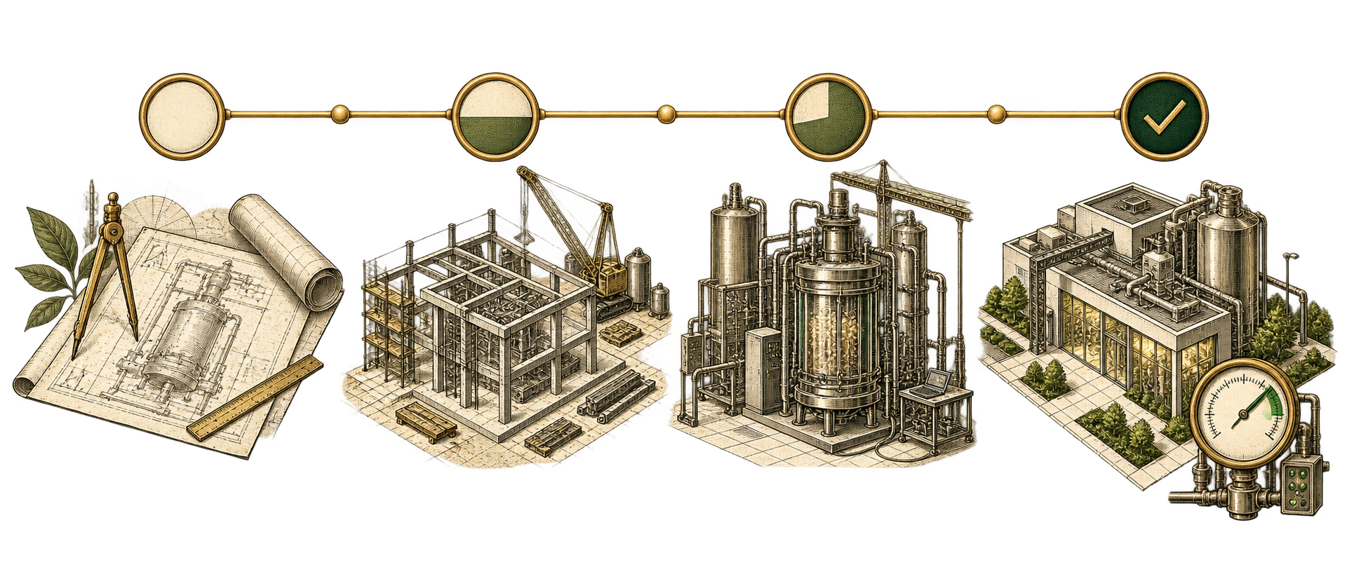 Four project development milestones